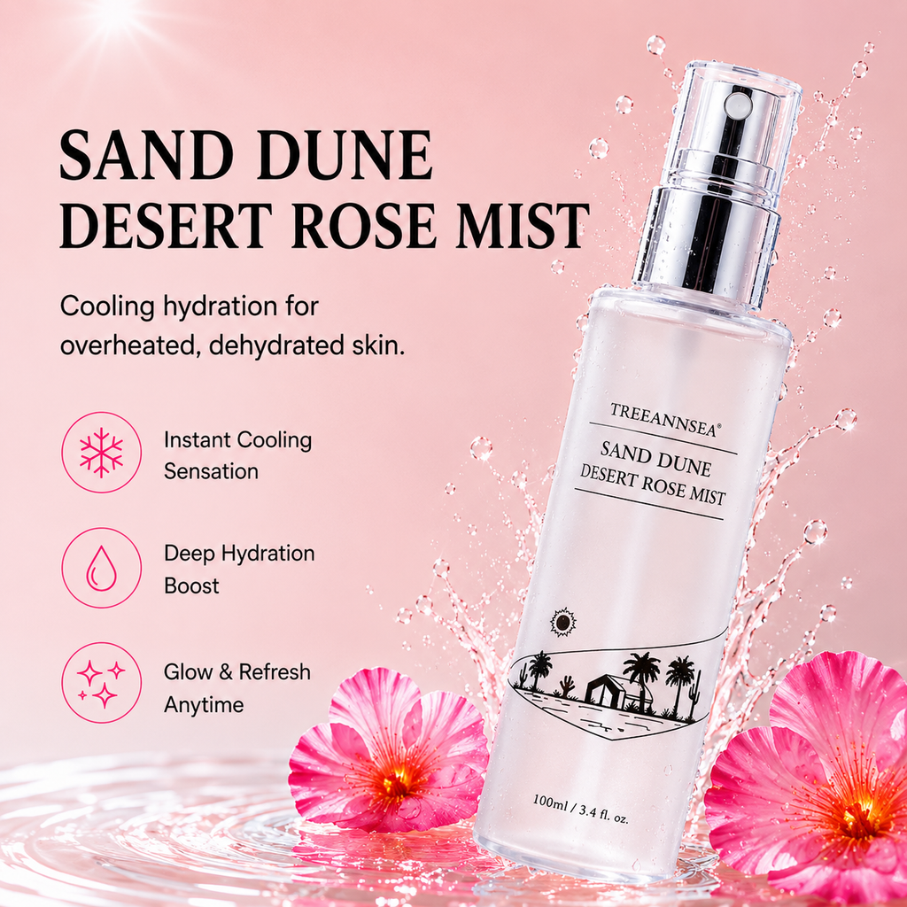 TREEANNSEA Sand Dune Desert Mist 100ml | Facial Spray | Korean Skin Care, Hydrating, Mild Exfoliation, Vegan, Animal Testing Free, Paraben Free