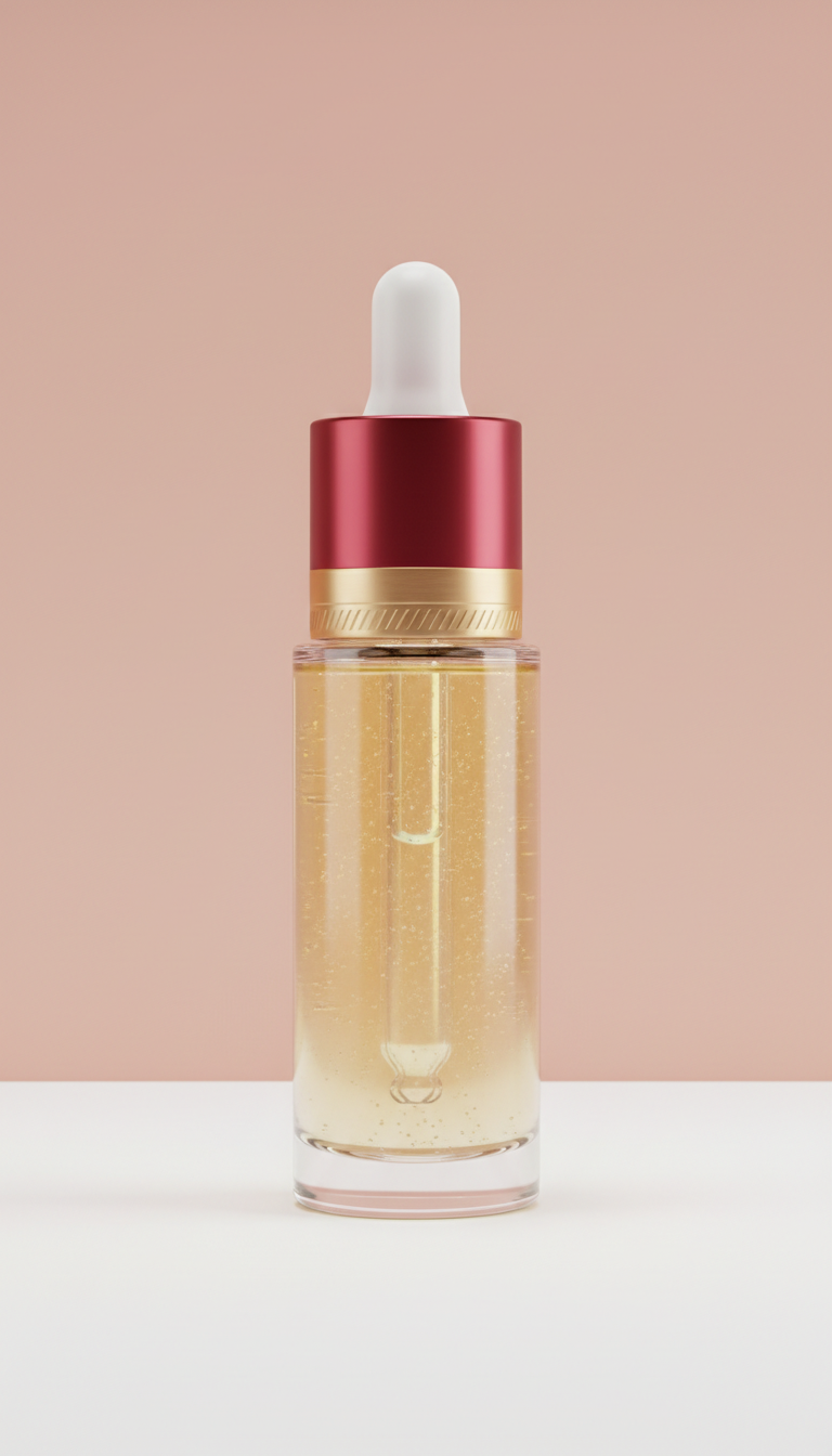 Hydration serum in elegant glass
