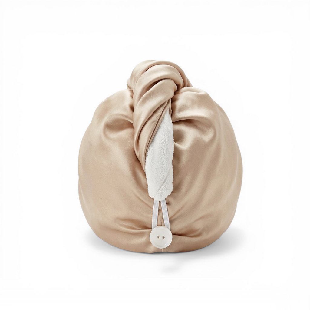 Reversilble Silk & Bamboo Towel Wrap - Champagne