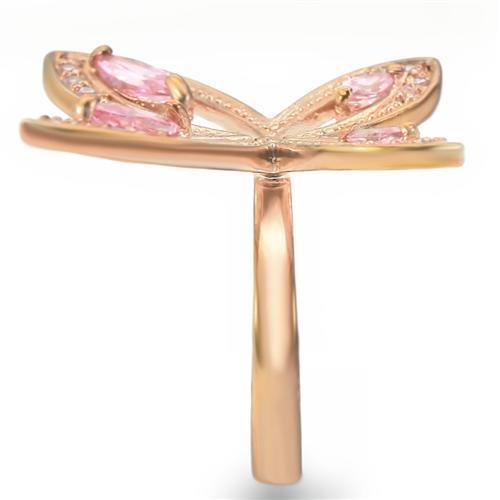 Rose Gold Ring with Pink CZ – Elegant Solitaire Style