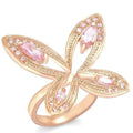 Rose Gold Ring with Pink CZ – Elegant Solitaire Style