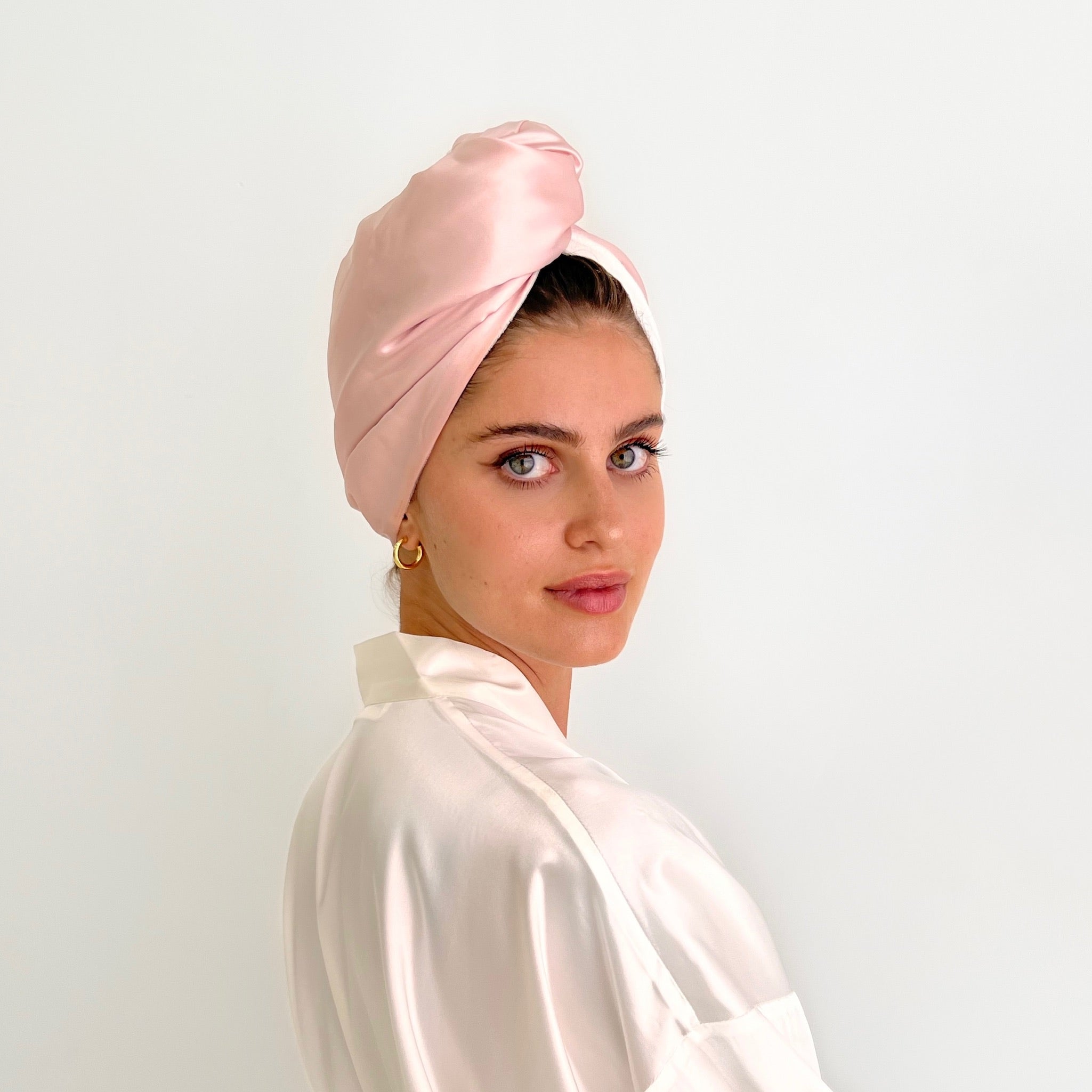Reversilble Silk & Bamboo Towel Wrap - Pink