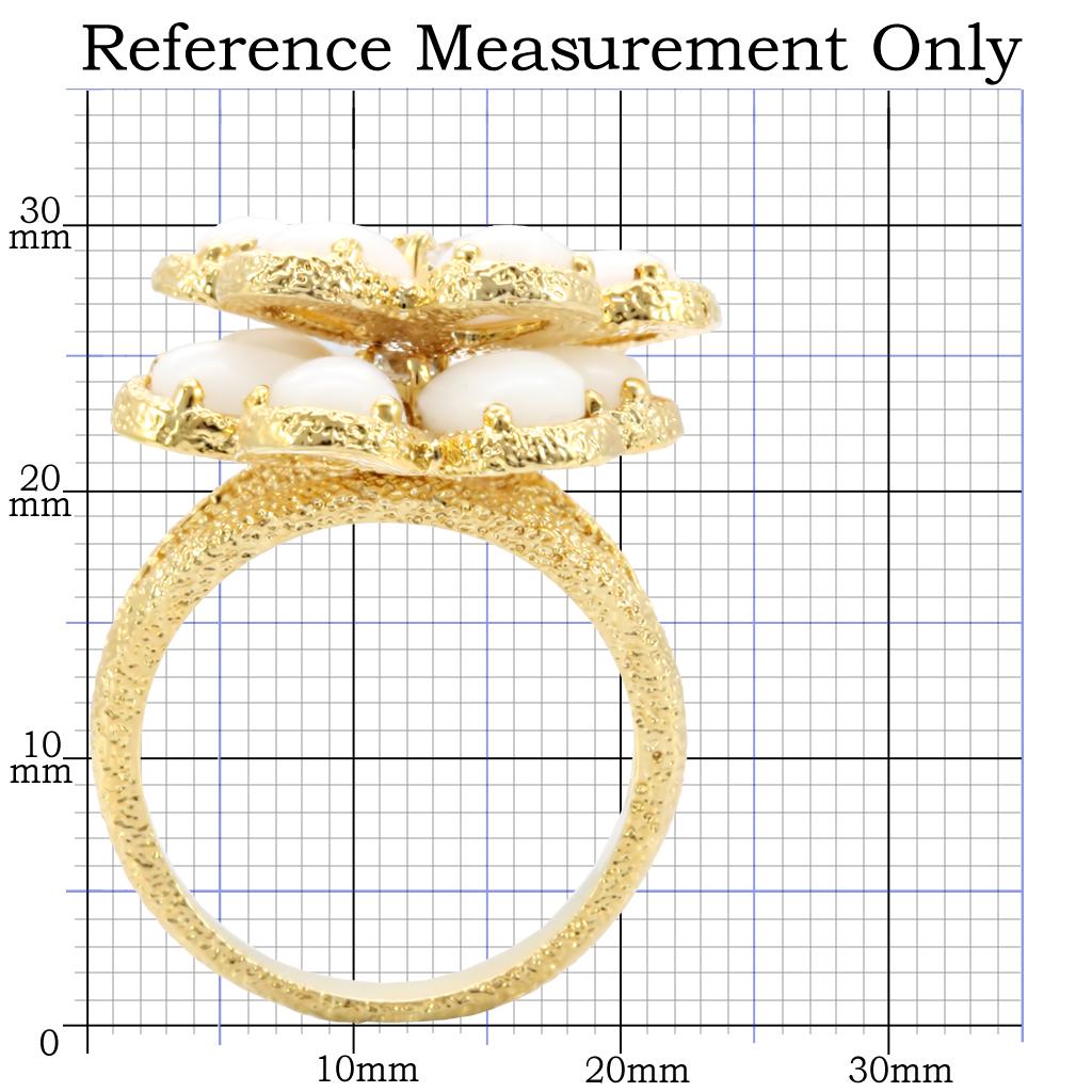 Gold Flower Statement Ring with White Stones – Floral Design