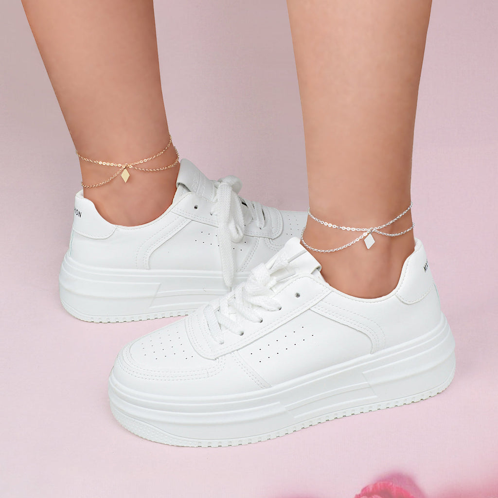 2pcs Valentine's Gift Layered Anklets Matching Couple Best Friend Foot Jewellery