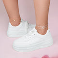 2pcs Valentine's Gift Layered Anklets Matching Couple Best Friend Foot Jewellery