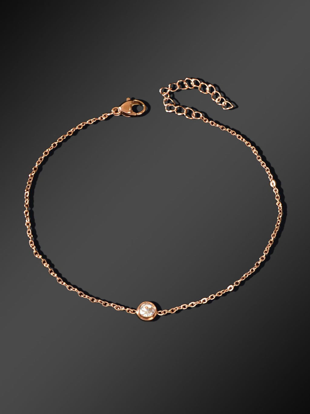 Delicate Summer Beach Rose Gold Chain Rhinstone Charm Anklets Women Jewellery