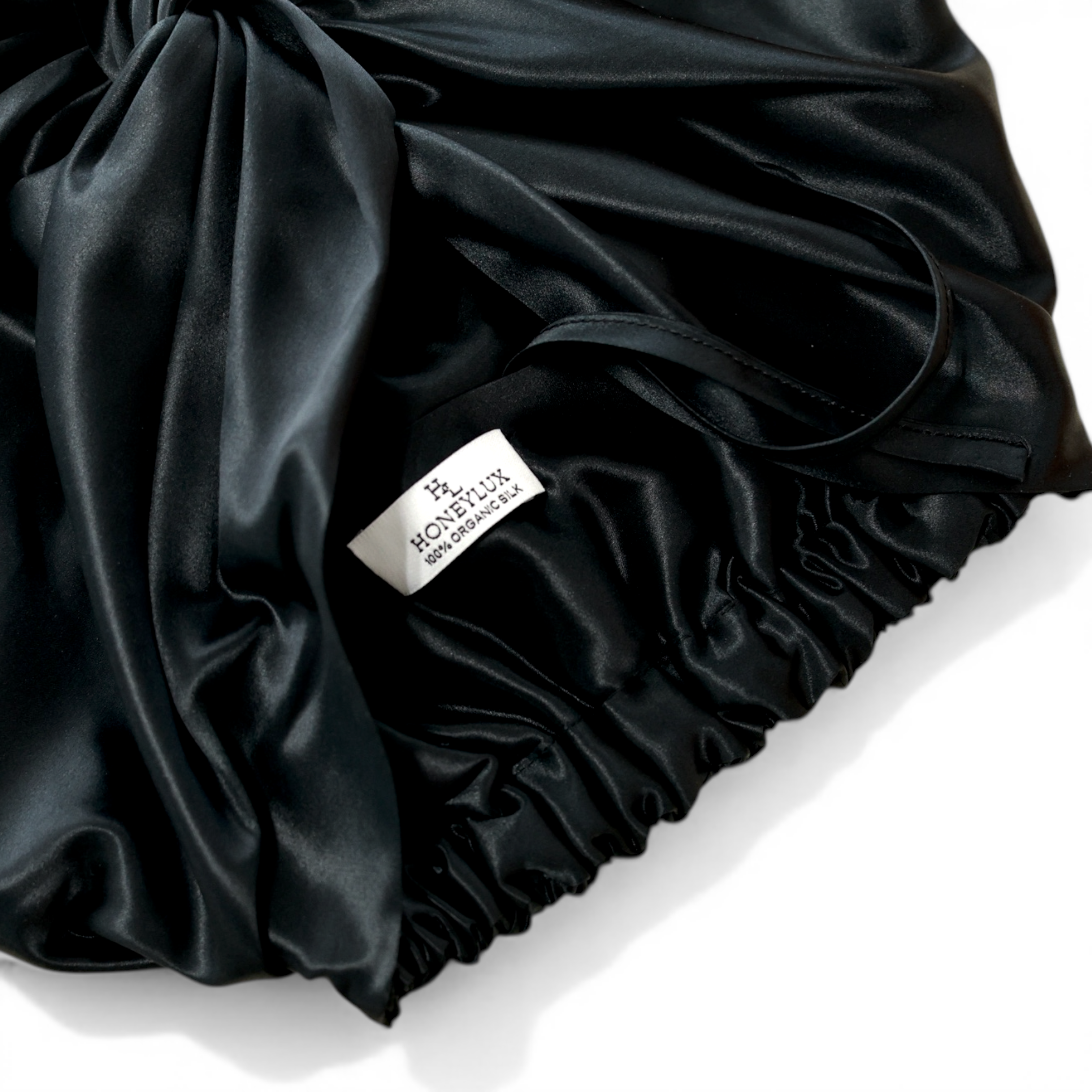 Organic Silk Hair Bonnet - Black