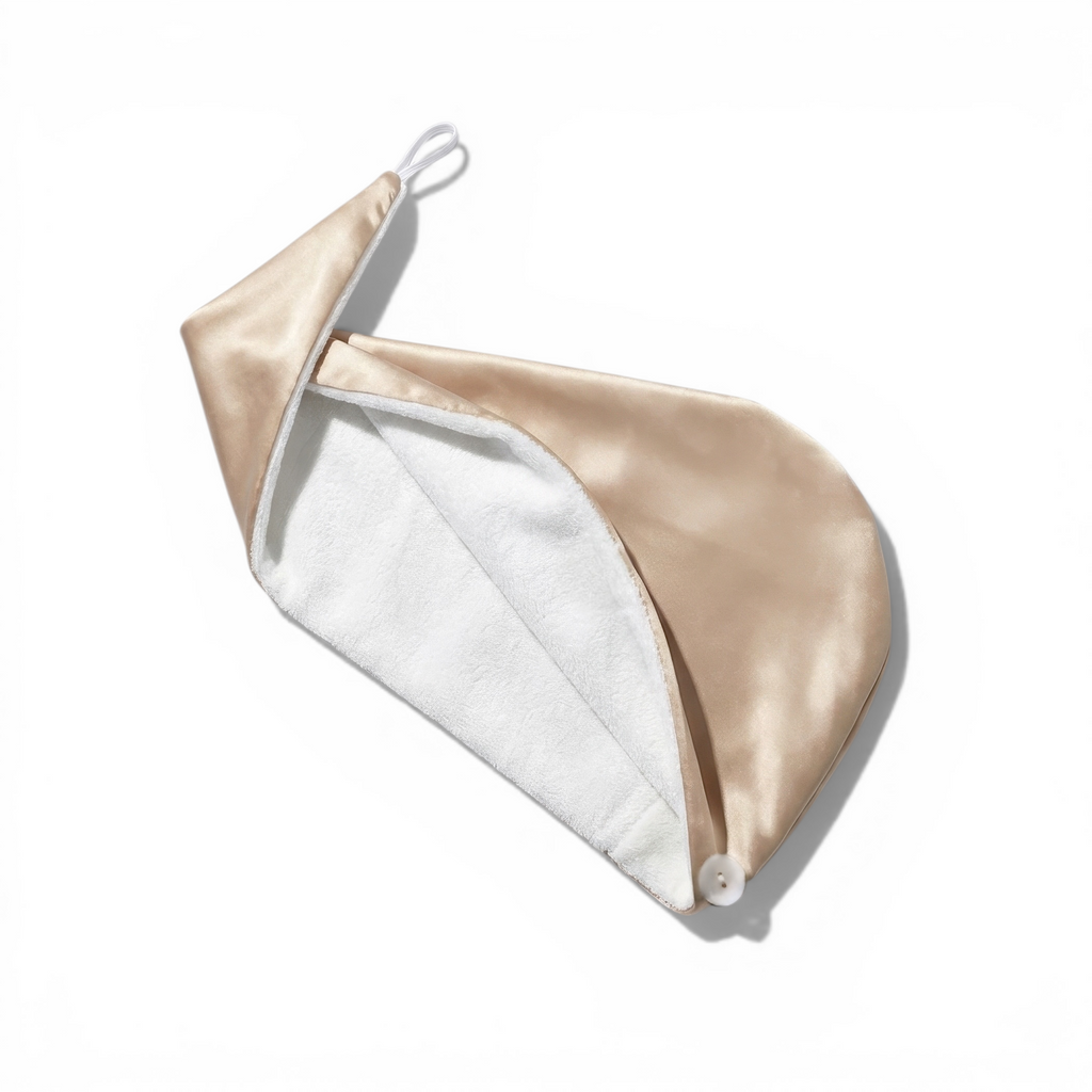 Reversilble Silk & Bamboo Towel Wrap - Champagne