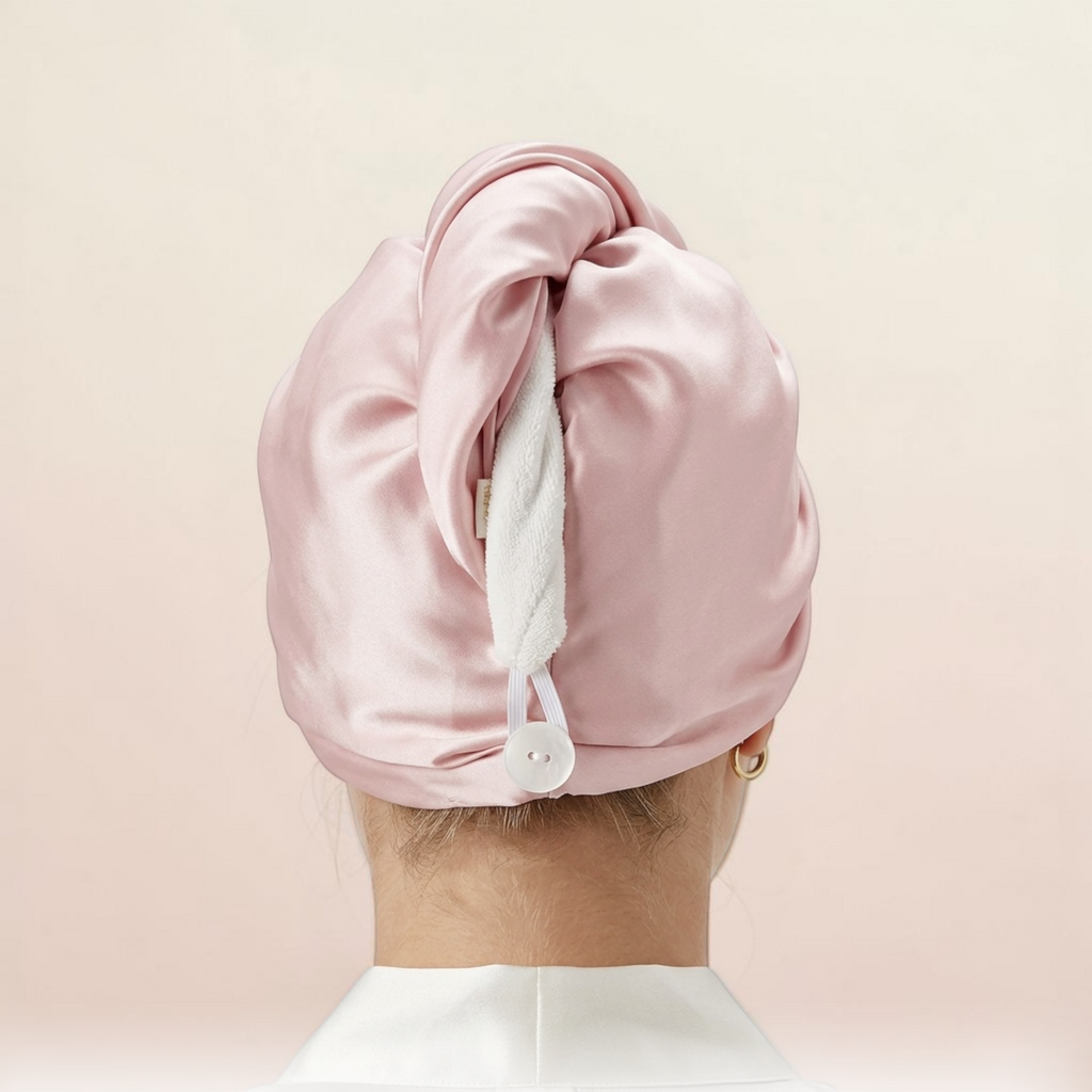 Reversilble Silk & Bamboo Towel Wrap - Pink