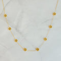 Dainty Gold Bead Flower Necklace – Waterproof Stainless Steel