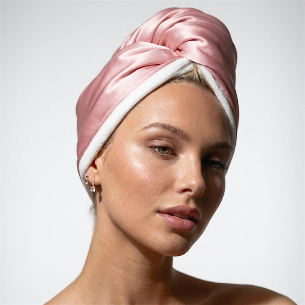 Reversilble Silk & Bamboo Towel Wrap - Pink