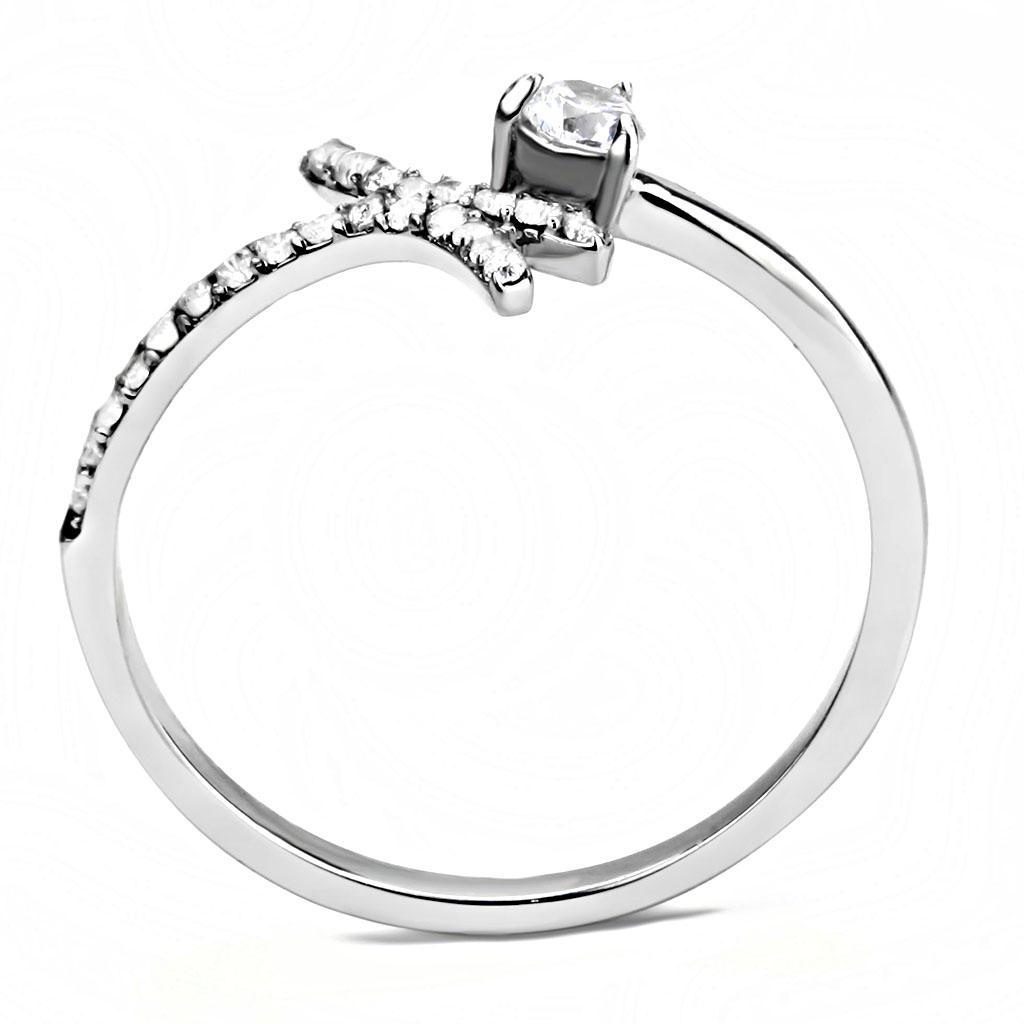 Silver Cross CZ Ring – Minimalist Glow