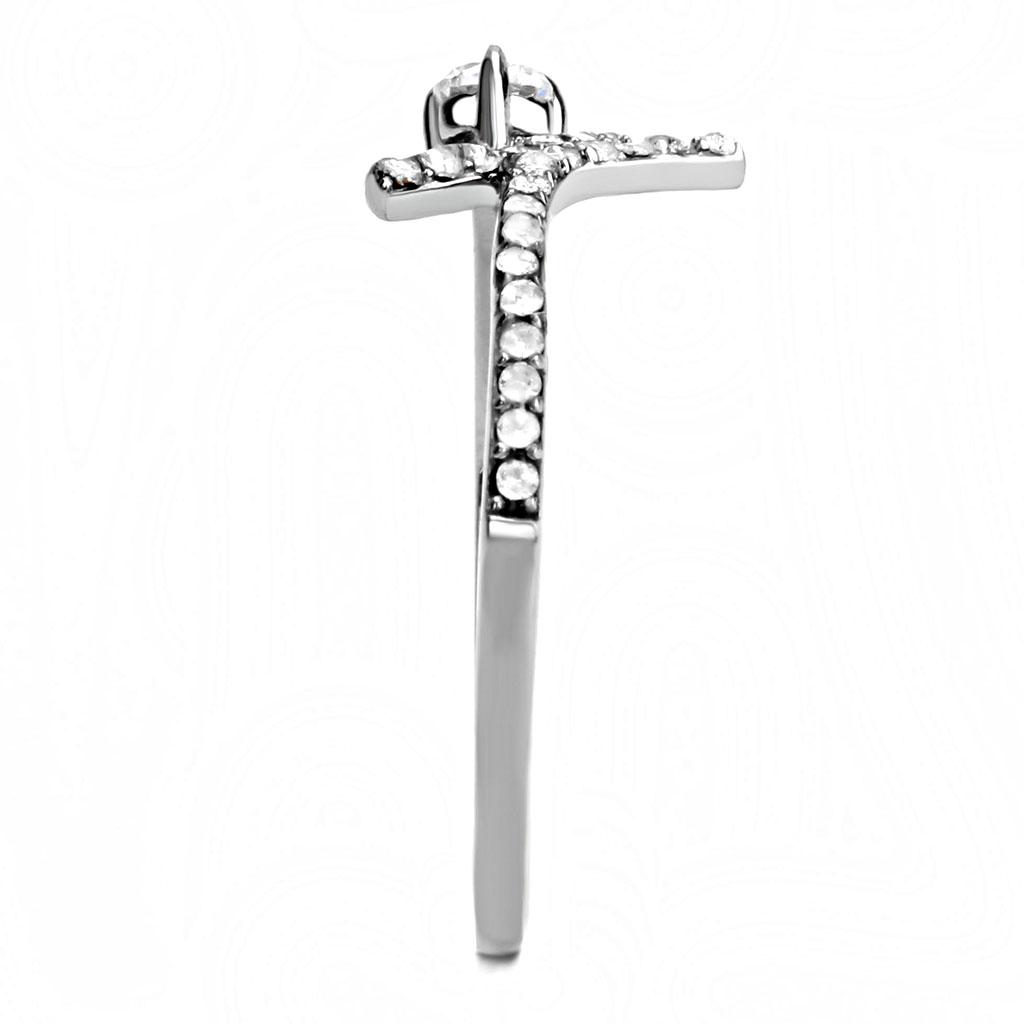 Silver Cross CZ Ring – Minimalist Glow
