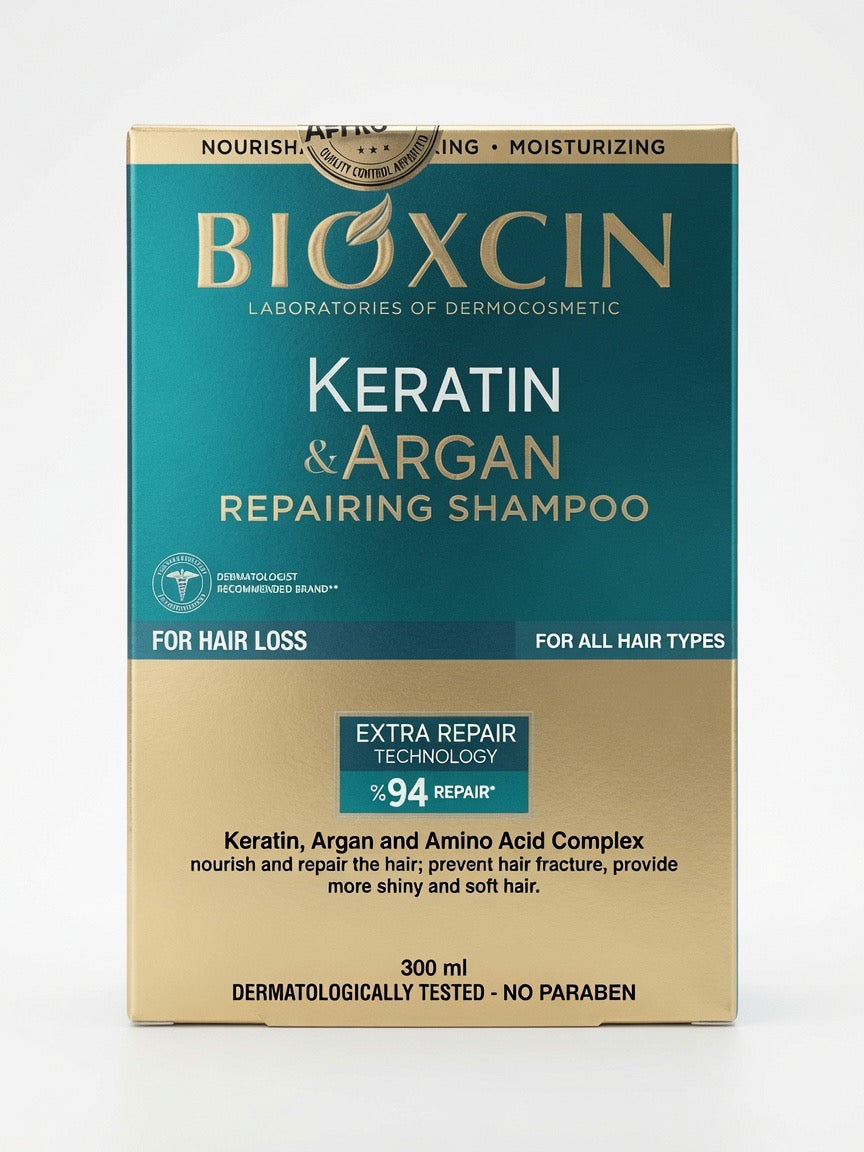 Bioxcin Keratin & Argan Repairing Shampoo – Restores & Protects Hair