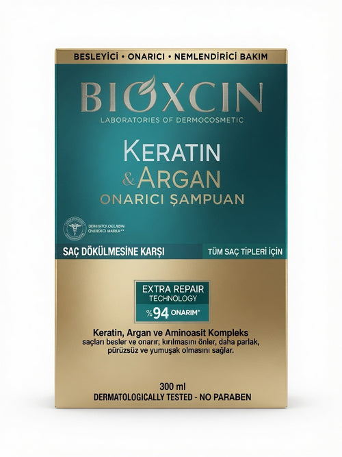 Bioxcin Keratin & Argan Repairing Shampoo – Restores & Protects Hair