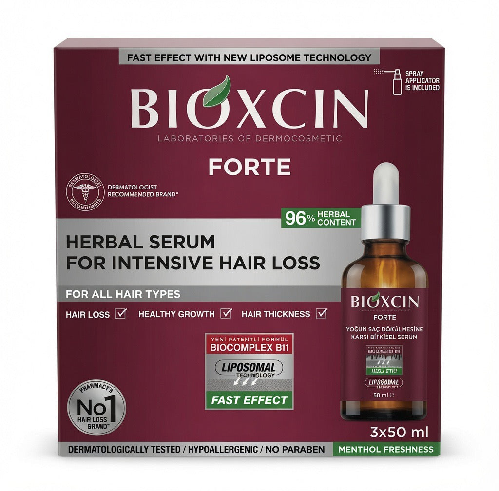 Bioxcin Forte Herbal Serum – Intensive Hair Loss Treatment (3x50ml)