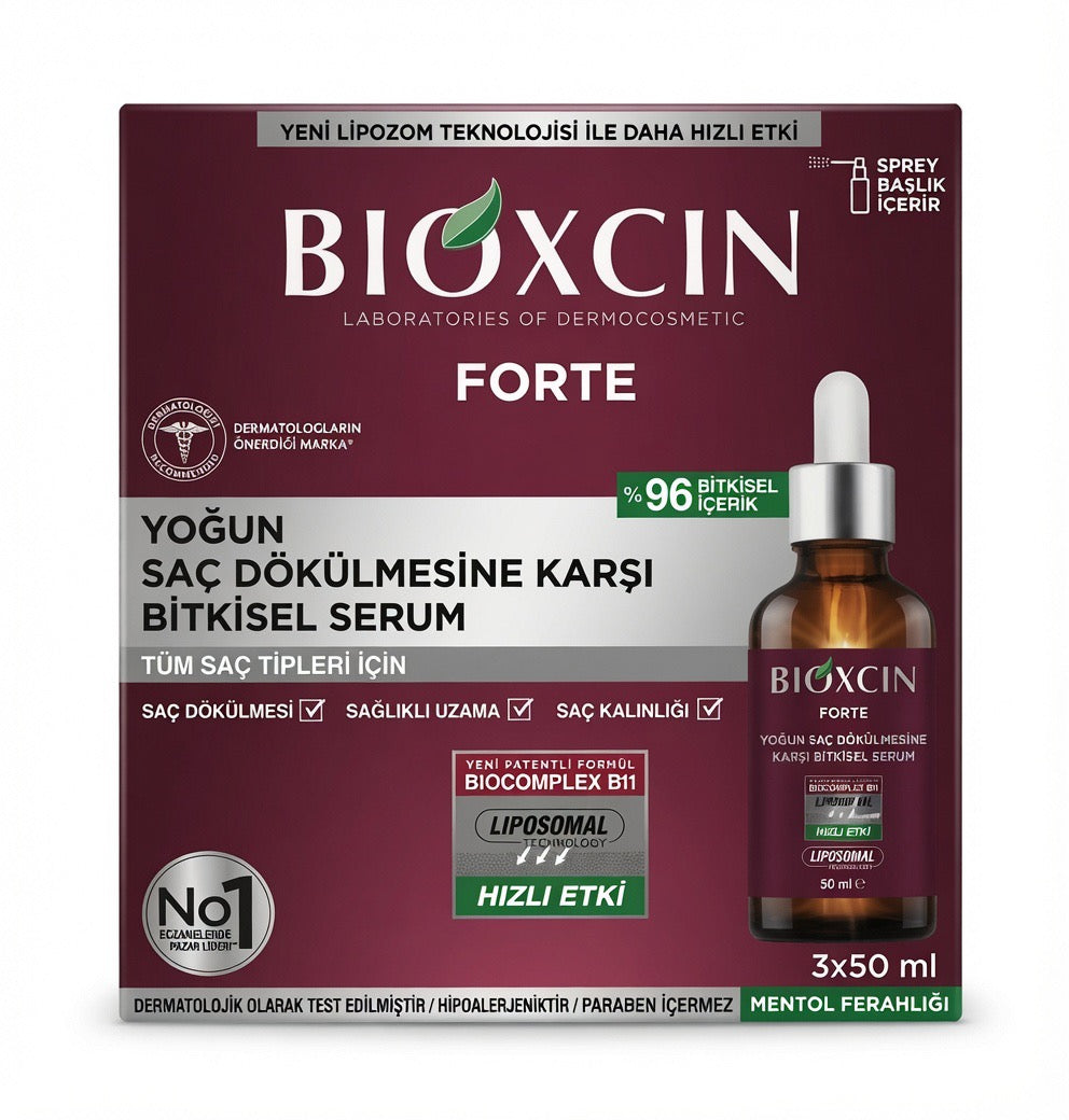 Bioxcin Forte Herbal Serum – Intensive Hair Loss Treatment (3x50ml)