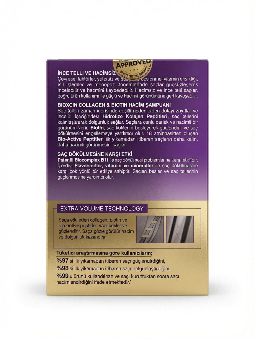 Bioxcin Collagen & Biotin Volume Shampoo – Extra Volume Technology (300ml)
