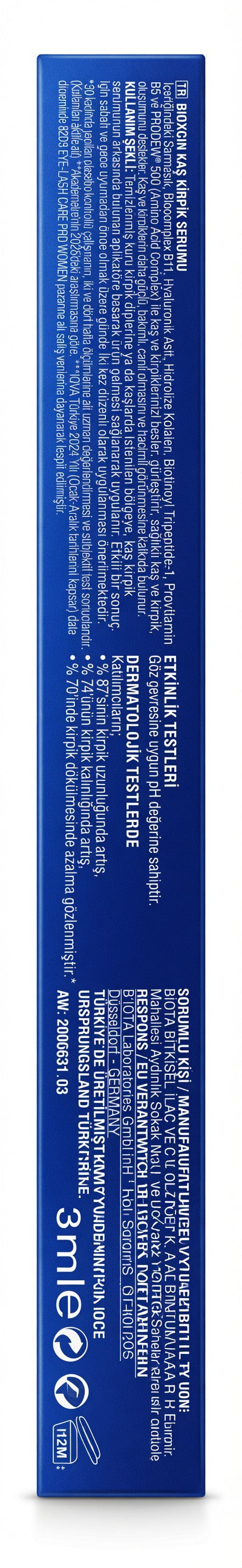 Bioxcin Eyelash & Eyebrow Serum – Clinically Proven Lash Growth Serum (3ml)