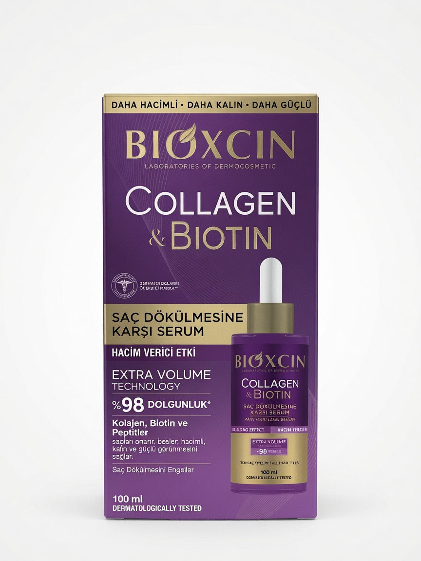 Bioxcin Collagen & Biotin Anti Hair Loss Serum 100ml - Volumizing Effect