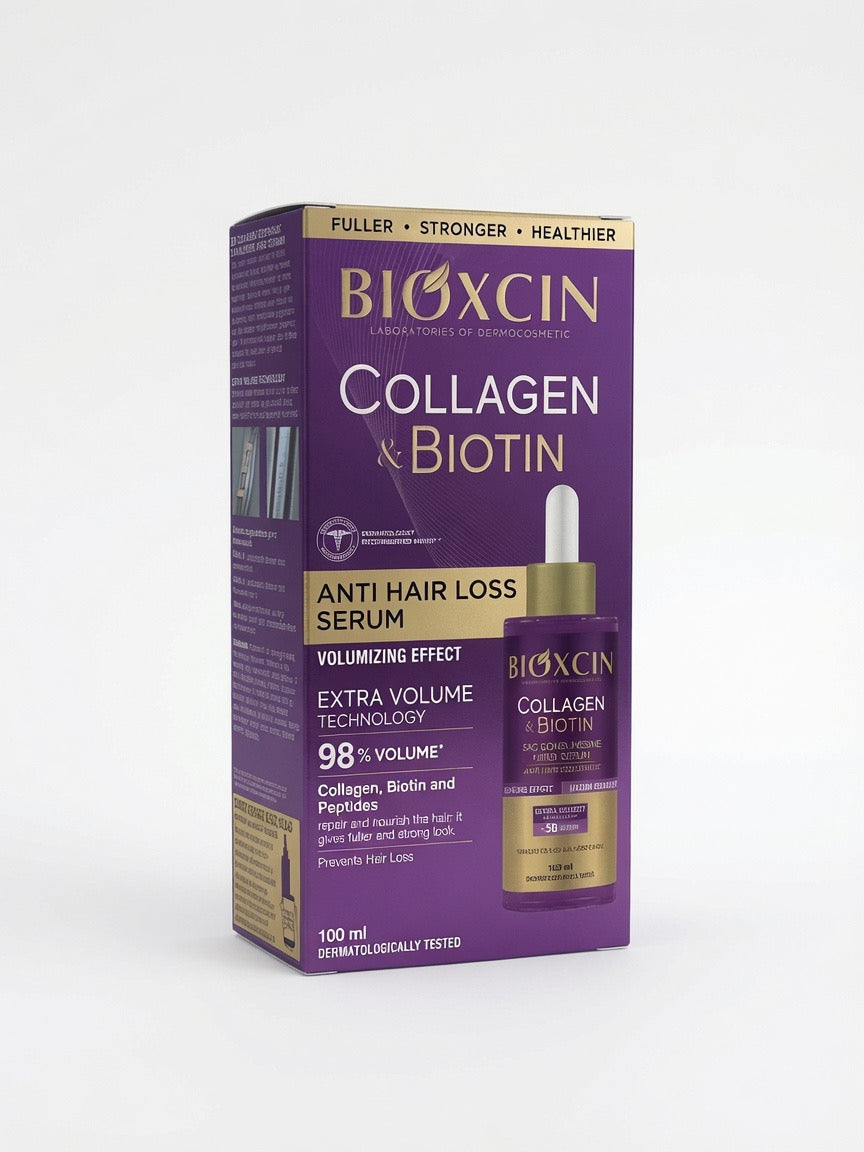 Bioxcin Collagen & Biotin Anti Hair Loss Serum 100ml - Volumizing Effect