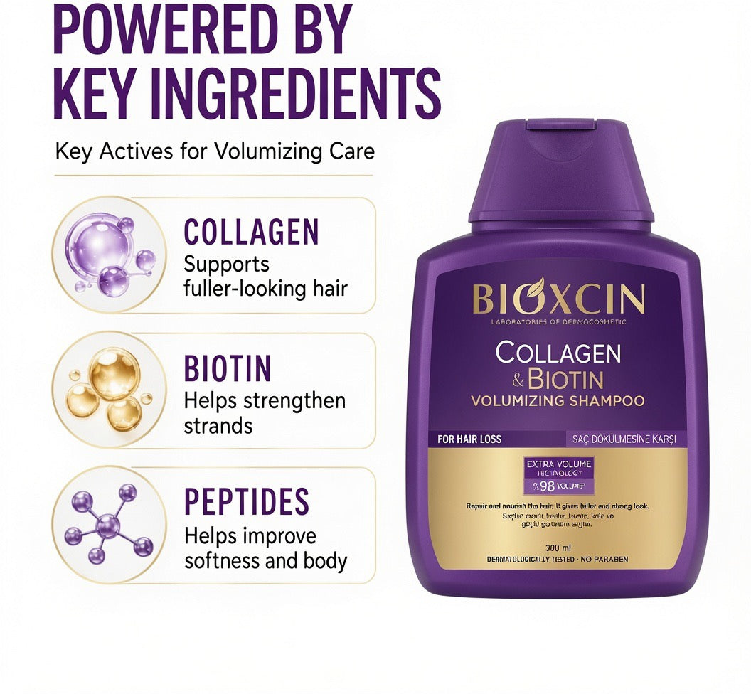 Bioxcin Collagen & Biotin Volumizing Shampoo 300ml