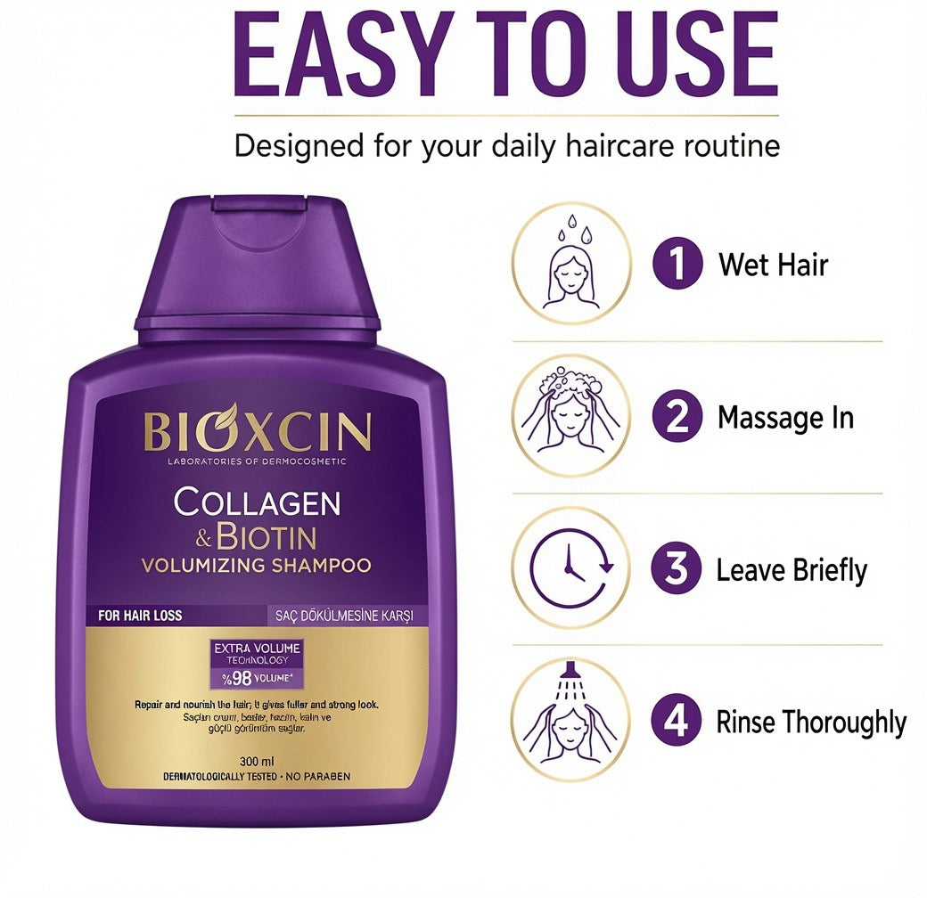 Bioxcin Collagen & Biotin Volumizing Shampoo 300ml