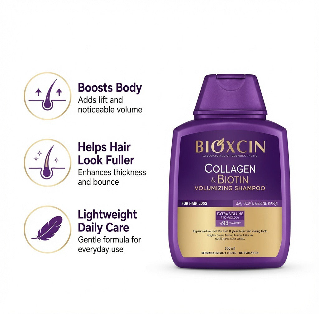 Bioxcin Collagen & Biotin Volumizing Shampoo 300ml