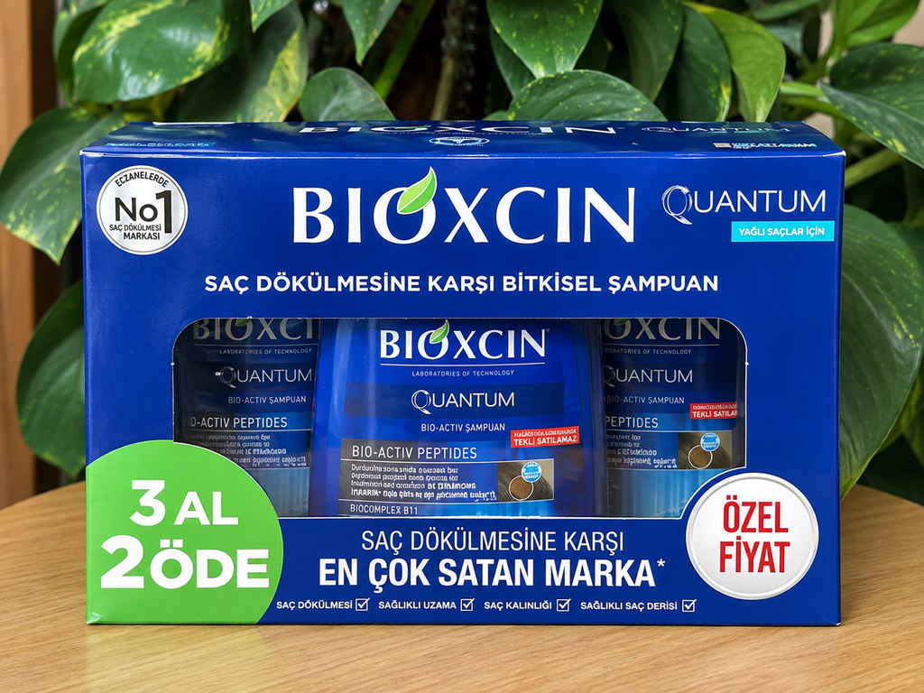 Bioxcin Quantum Anti-Hair Loss Shampoo for Oily Hair – 3 x 300ml