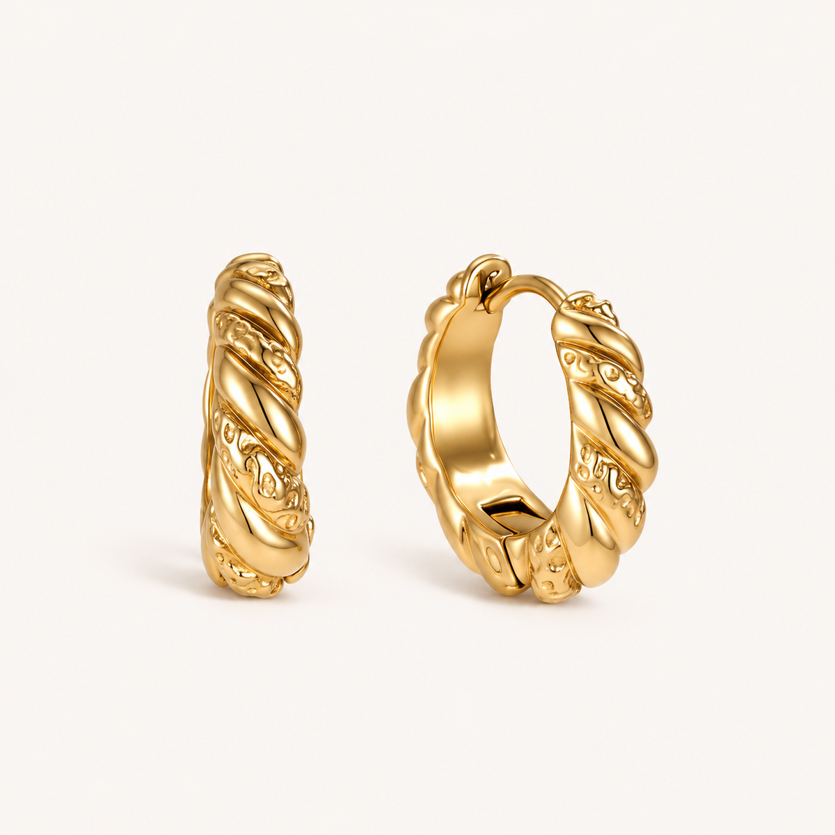 Twisted Statement Hoop Earrings – Gold