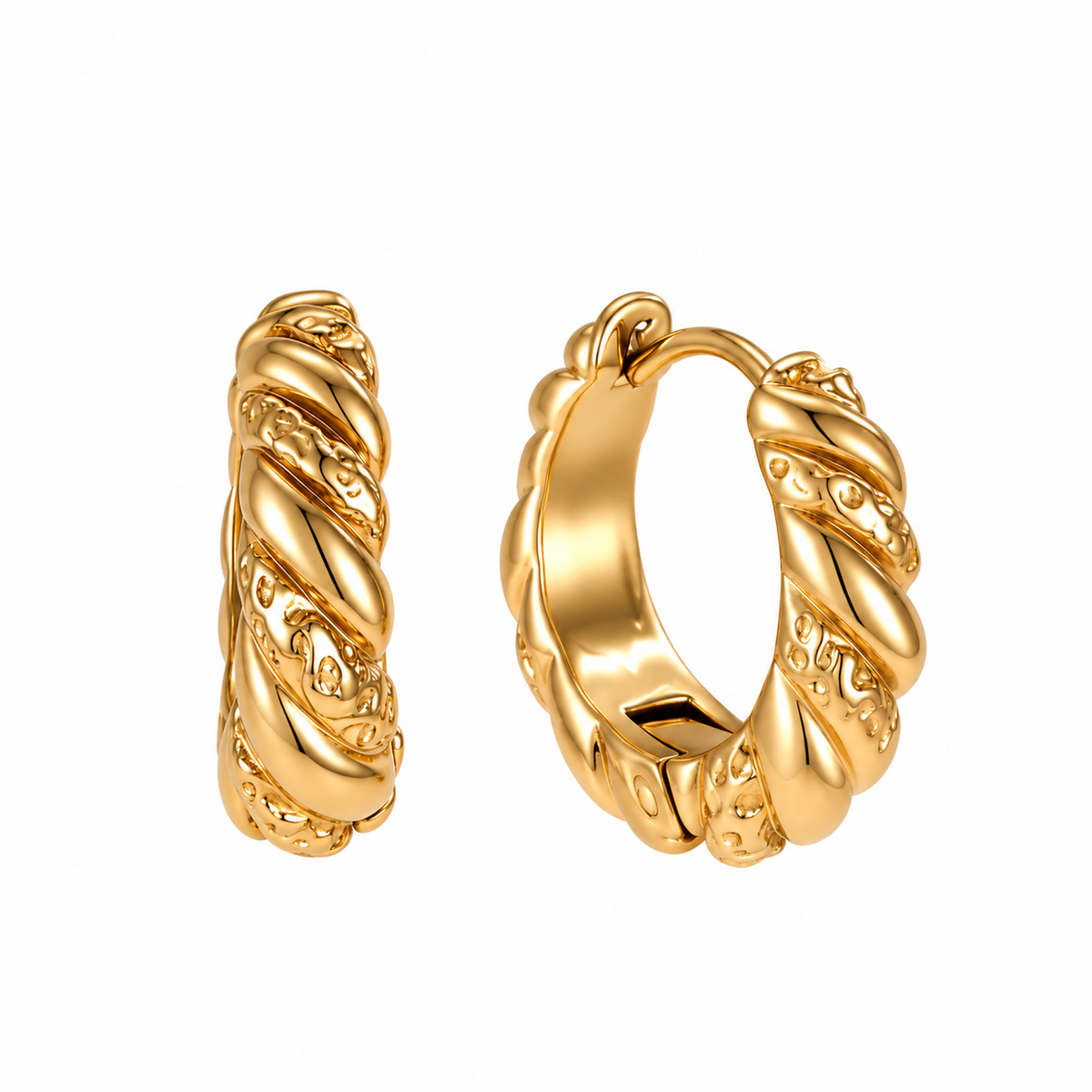 Twisted Statement Hoop Earrings – Gold