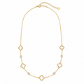 Pavé Clover Station Necklace – Gold
