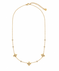 Pavé Four-Leaf Clover Station Necklace – Gold