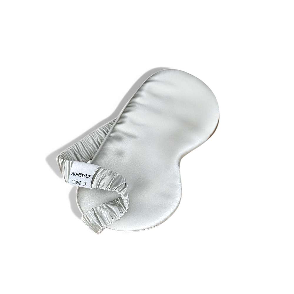 Premium Organic Silk Sleep Mask - Light Grey-1