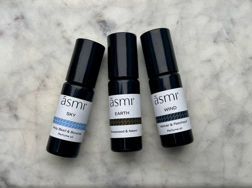 āsmir Perfume Oil Gift Set | Sky Earth Wind | Natural Fragrance Rollers