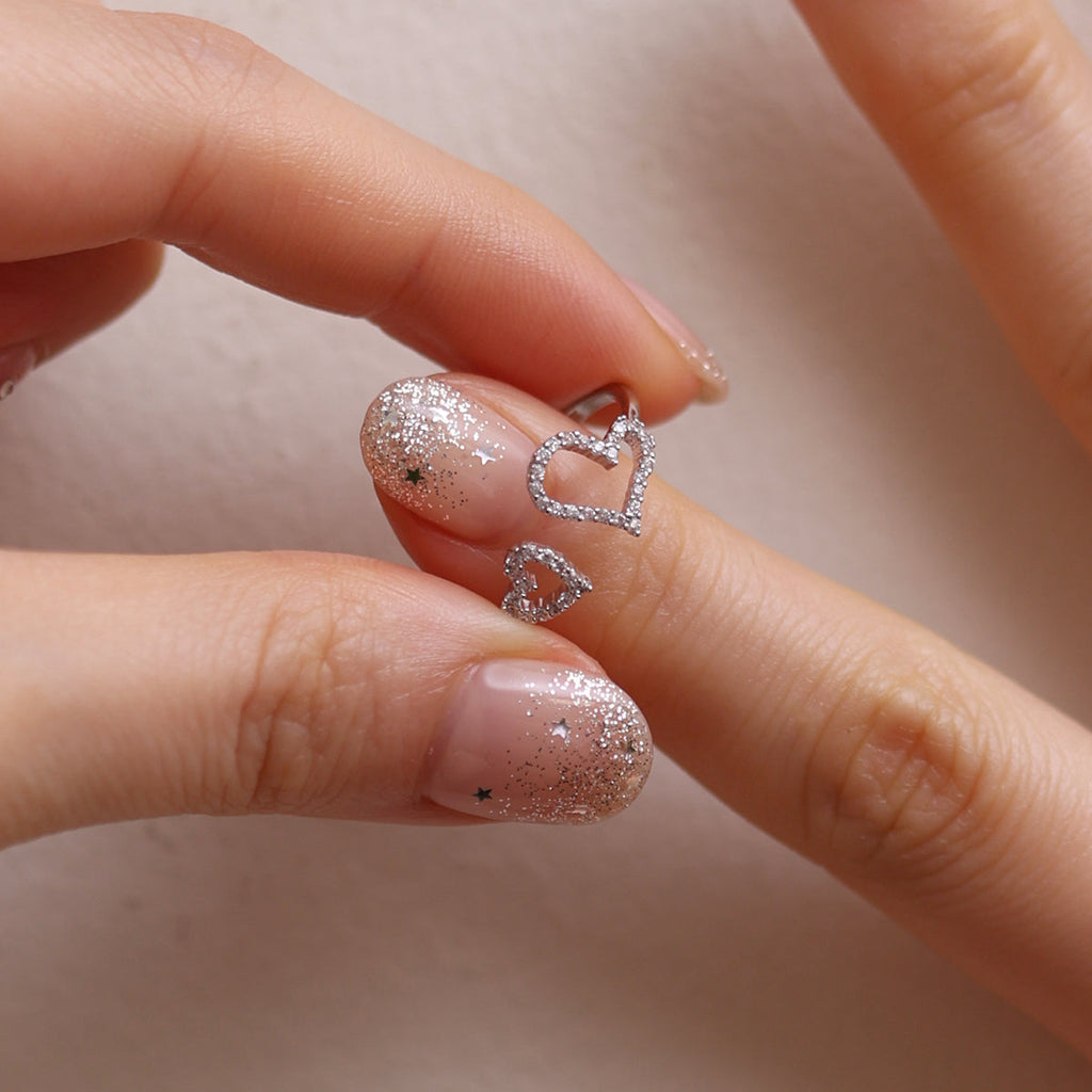 Double hearts ring