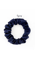 Skinny Washed Satin Hair Scrunchie, Midnight-0