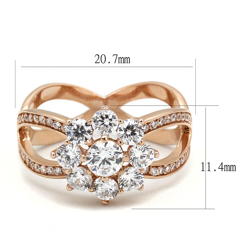 Rose Gold Sterling Silver Flower Ring – Soft Radiant Glow