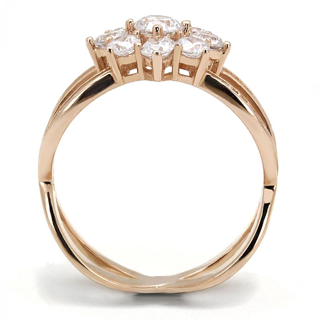 Rose Gold Sterling Silver Flower Ring – Soft Radiant Glow