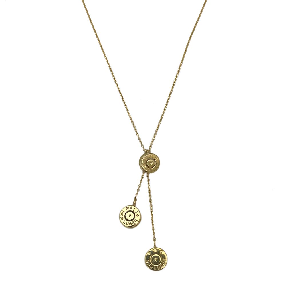 Gold Bullet Cluster Necklace – Statement Y-Necklace