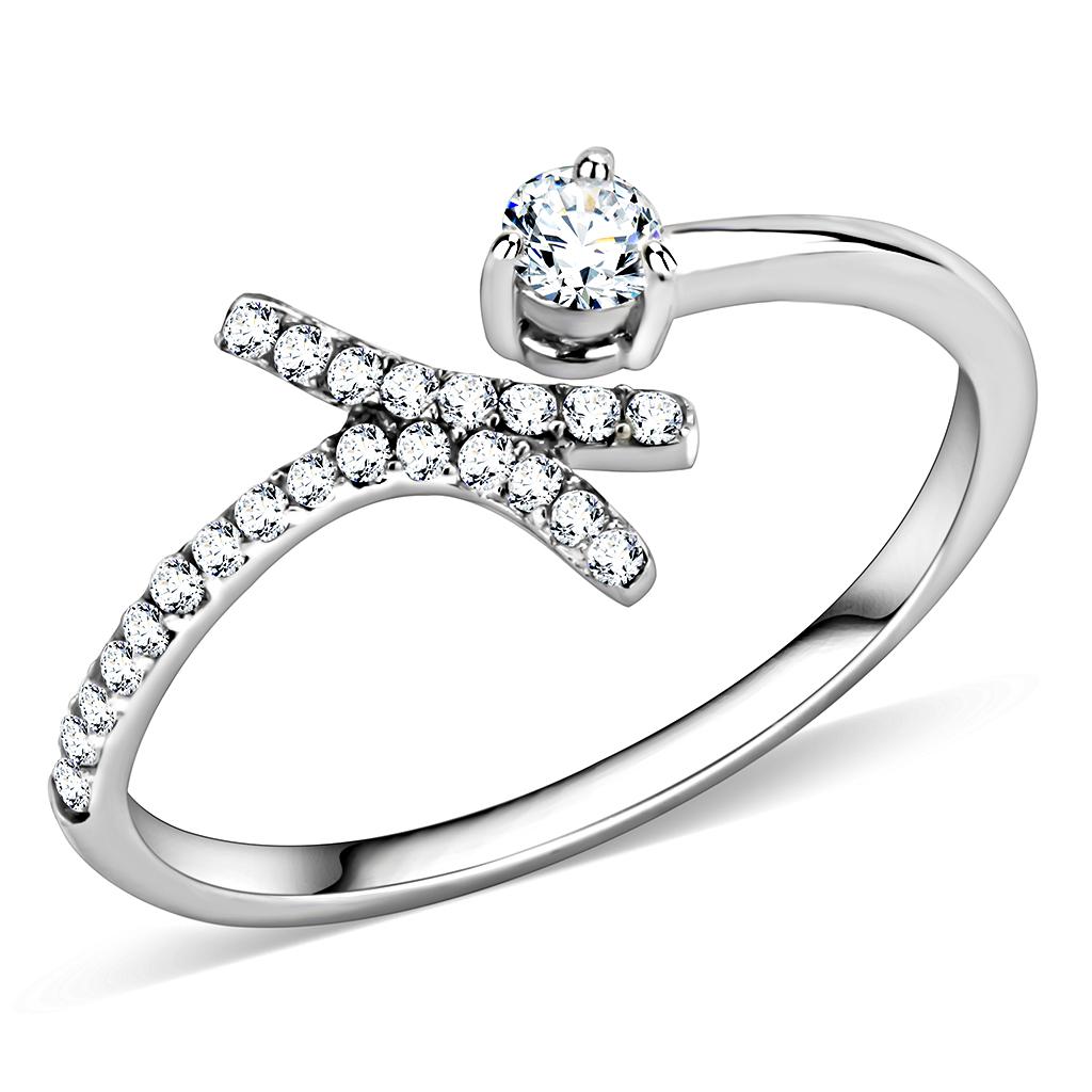 Silver Cross CZ Ring – Minimalist Glow