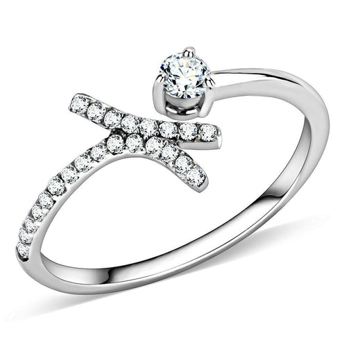 Silver Cross CZ Ring – Minimalist Glow