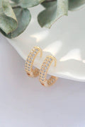 Gold Cubic Zirconia Hoop Earrings – Pavé Sparkle Hoops