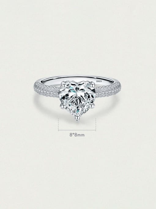 Heart Ice Crushed Sterling Silver Ring – Sparkling Heart Design