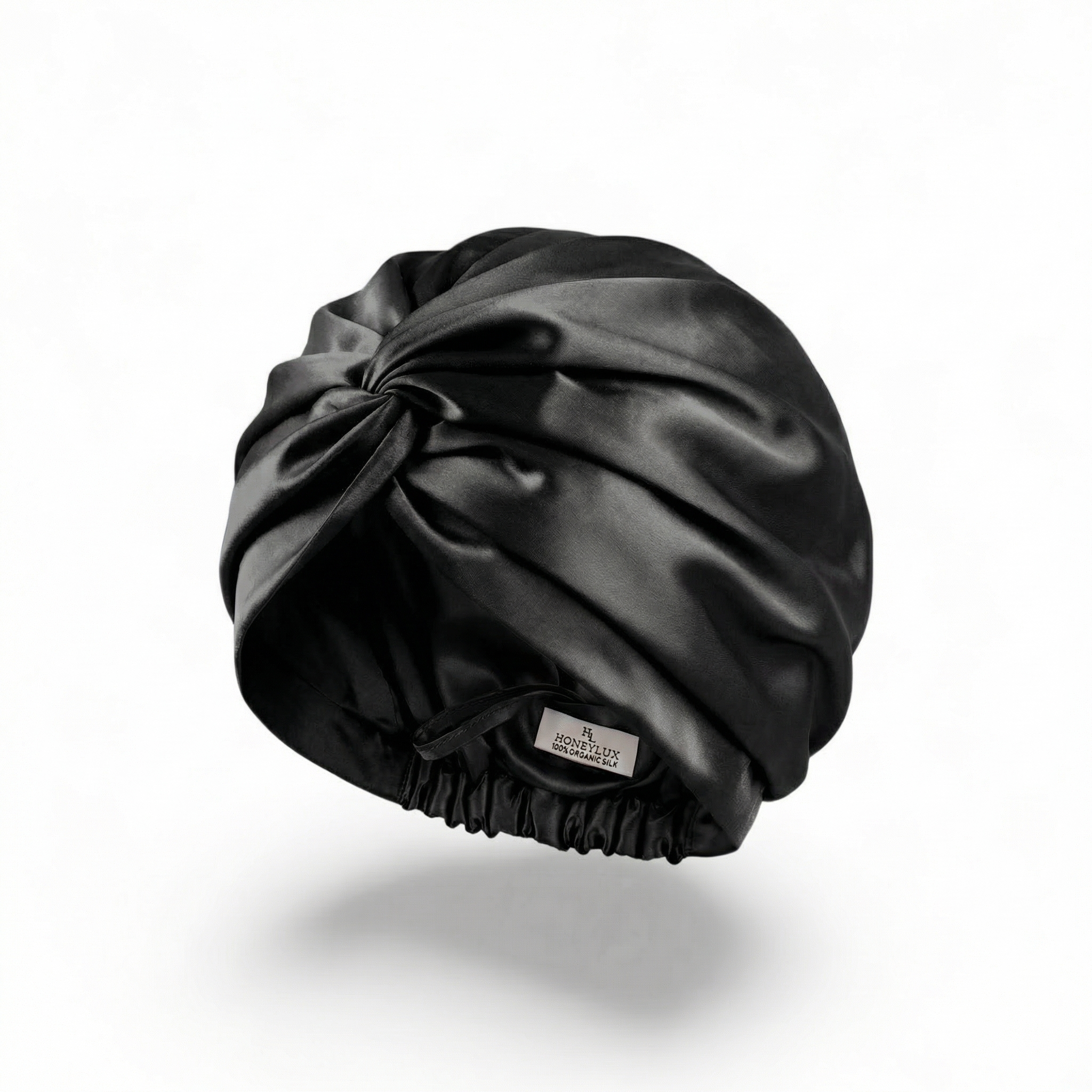 Organic Silk Hair Bonnet - Black