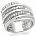 Silver Multi-Band CZ Statement Ring – Sparkling Layered Design