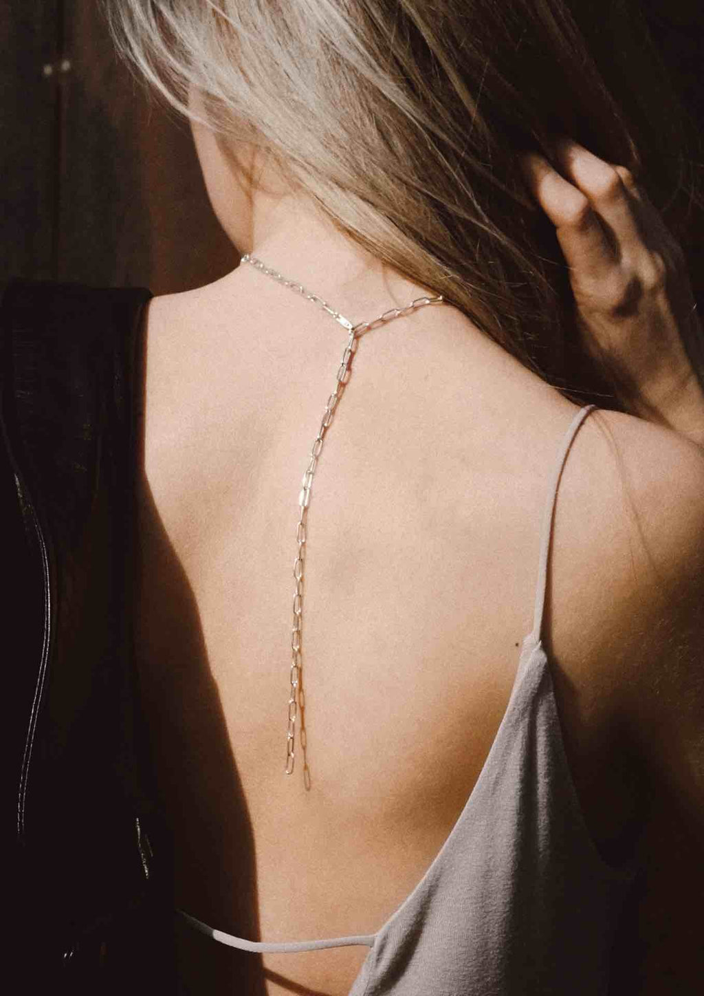 Paper Clip Y-Necklace Silver