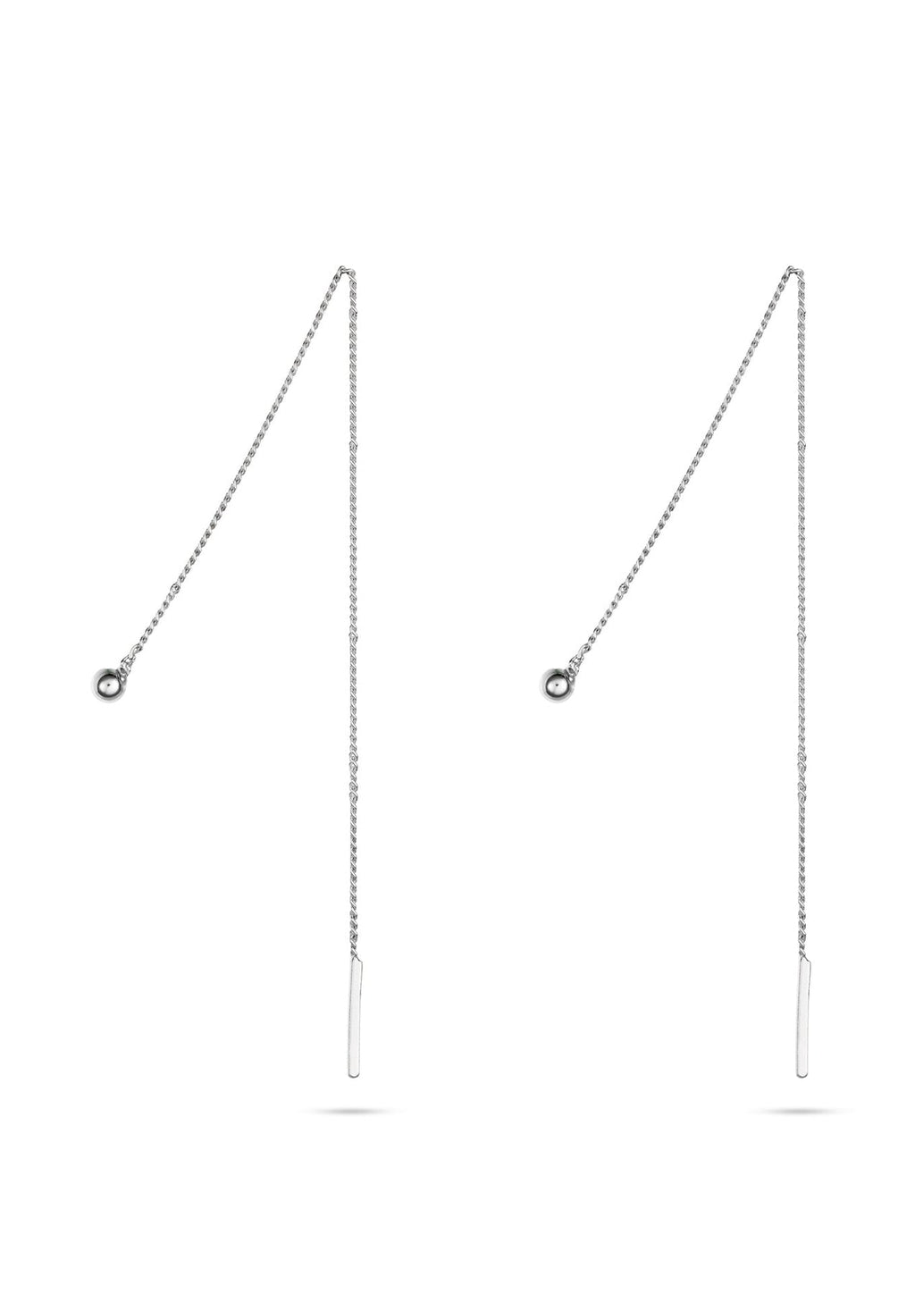 Pin Up Threader Chain Earrings - Silver