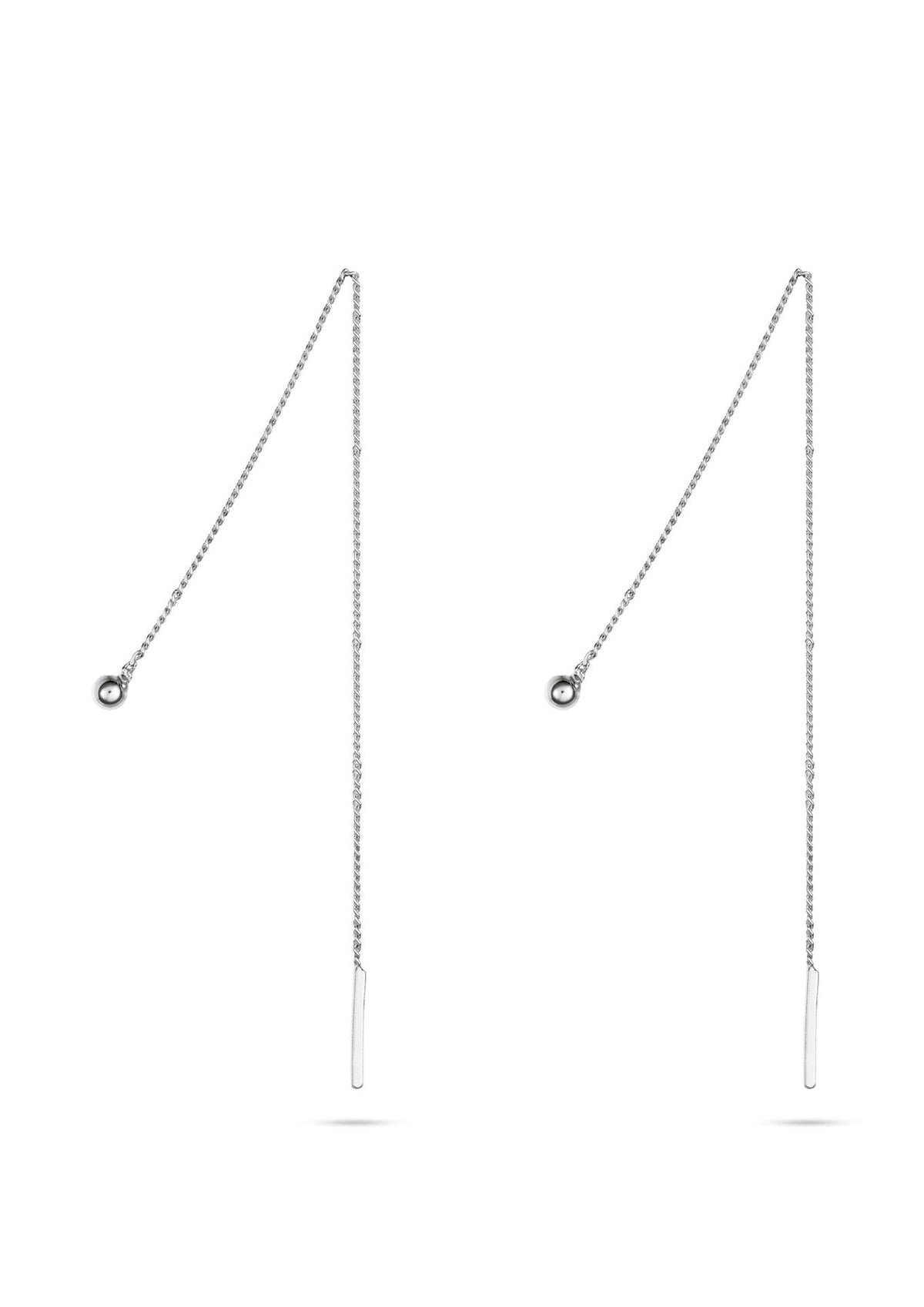 Pin Up Threader Chain Earrings - Silver