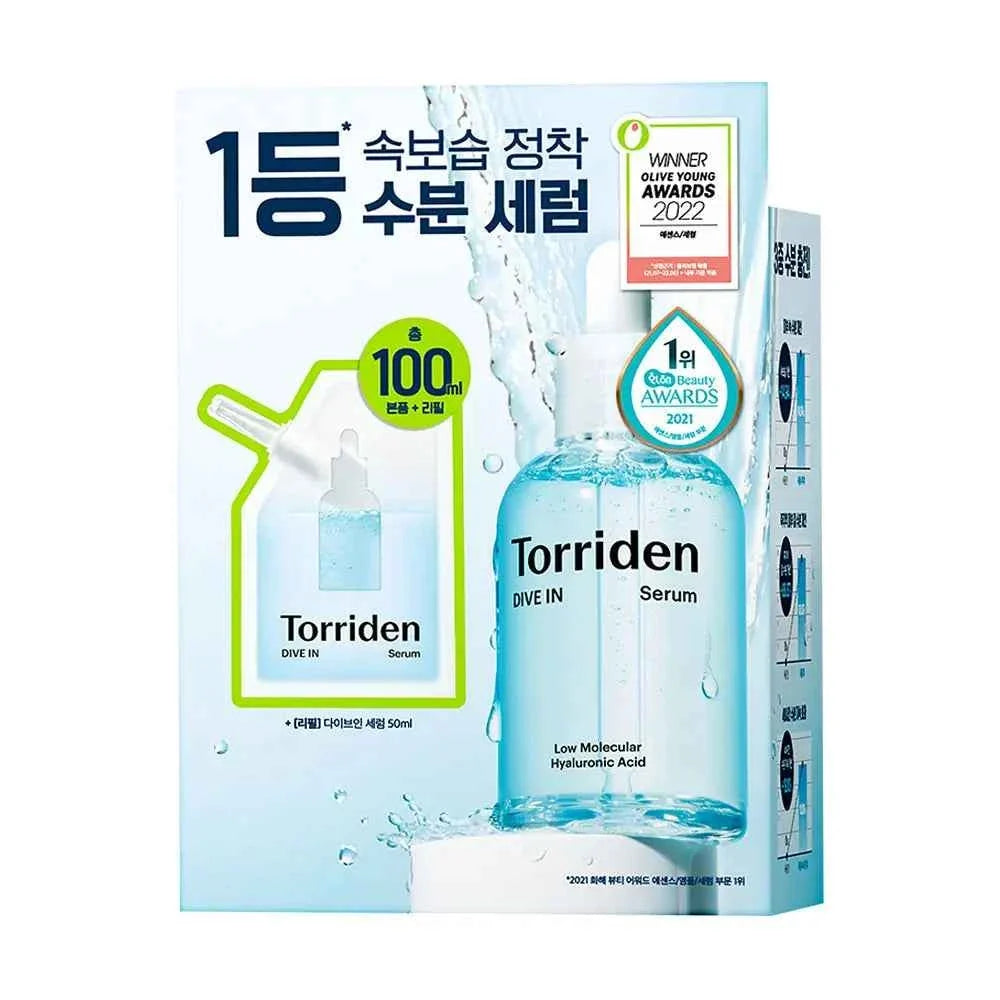 Torriden Dive-in Low Molecular Weight Hyaluronic Acid Serum 50ml Refill Set (+50ml Refill Pack)